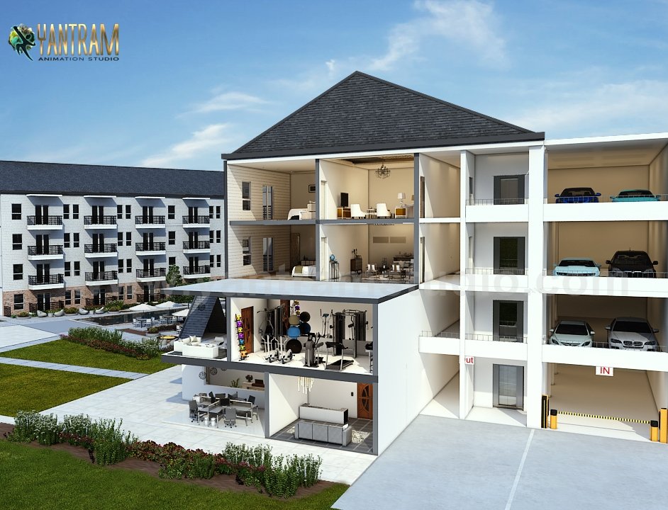 3d dollhouse view of Residential Apartment , NYC