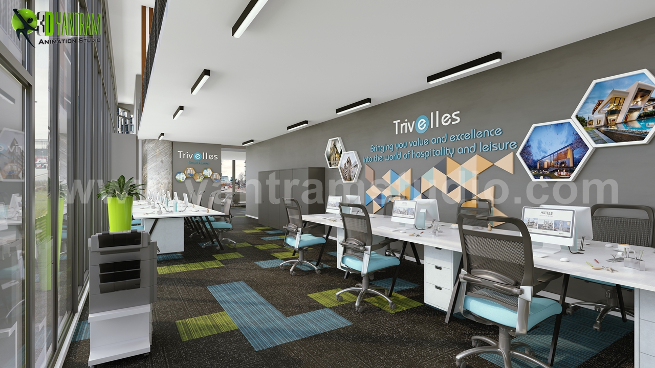 Innovative 3D Office Interior Design of 3D interior design firms, Dubai – UAE