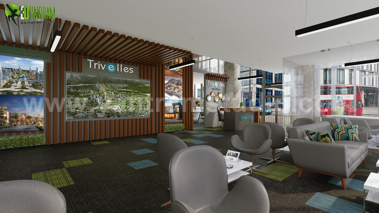 Innovative 3D Office Interior Design of 3D interior design firms, Dubai – UAE