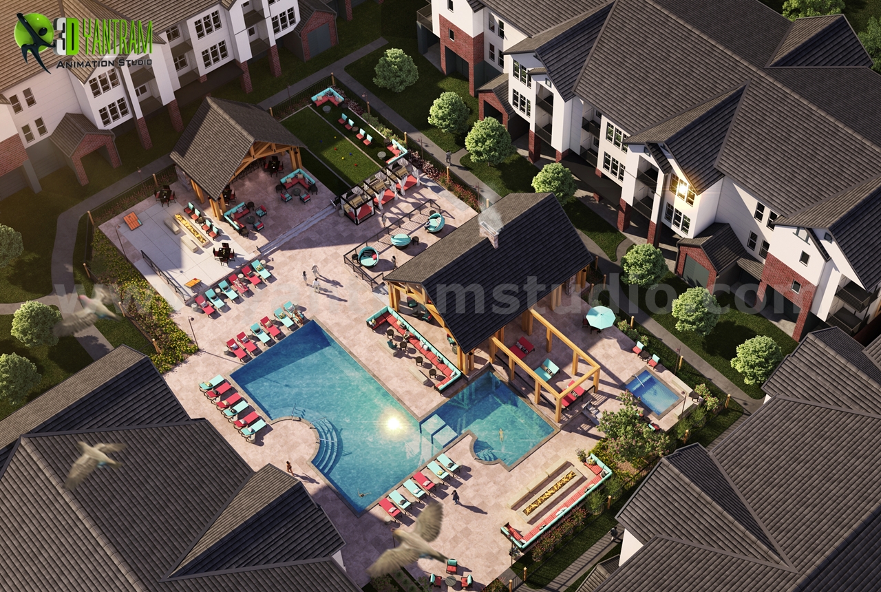 Out-sourcing-of-Birds-Eye-view-for-Pool-Beautiful-Area-Courtyard-3d-architectural-rendering-USA