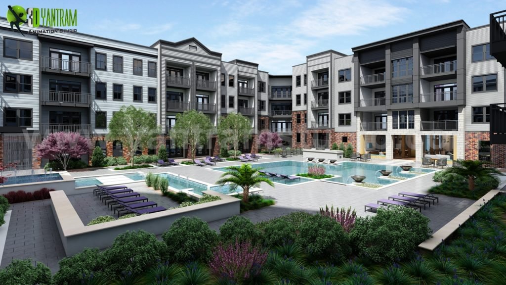 exterior-design-ideas-apartment-modern-residential-courtyard-swimming-pool-Garden-picture-residence-building- New-jersey-USA