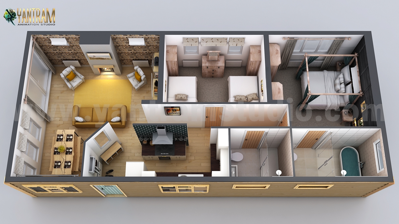 small home 3d floor design Chicago - Illinois