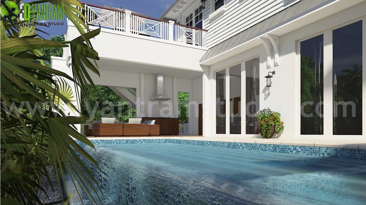 Beach Side house design with decorating ideas by Yantram Architectural Visualization studio Toronto, Canada