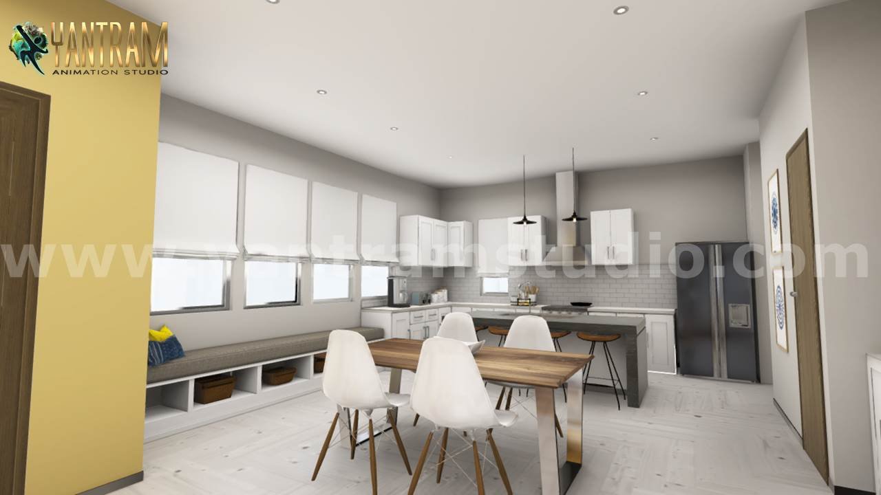 3D Interior Kitchen & Living room Design of Virtual Reality Real Estate Companies of 3d interior rendering company , Malta – Europe