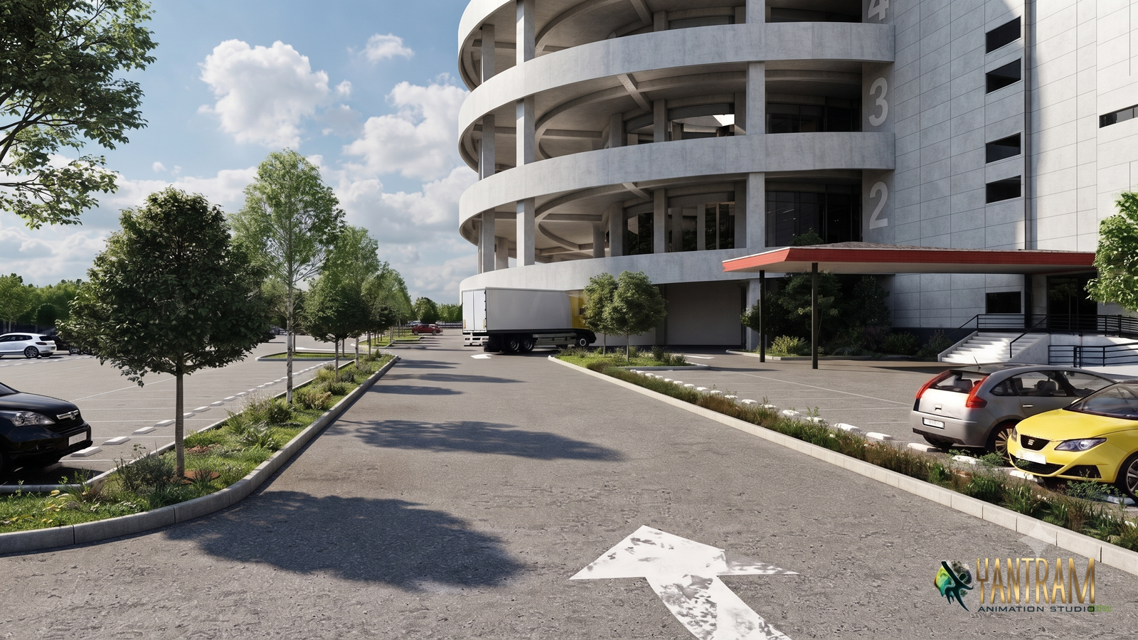 architectural, rendering, studio, animation, visualization, services, Idea, company, companies, firms, agency, exterior, parking, apartment, complex