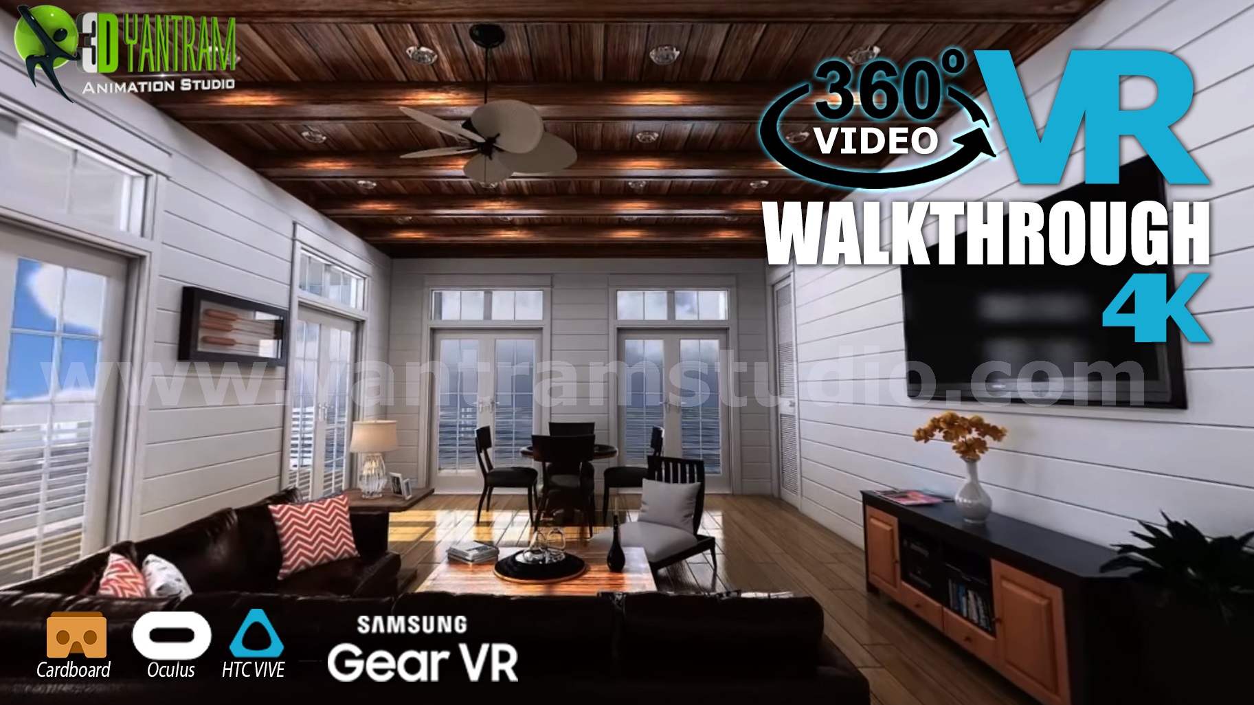 Interactive 360° VR Architectural Virtual Tour Video Developed by Yantram Virtual Reality Studio, California – USA