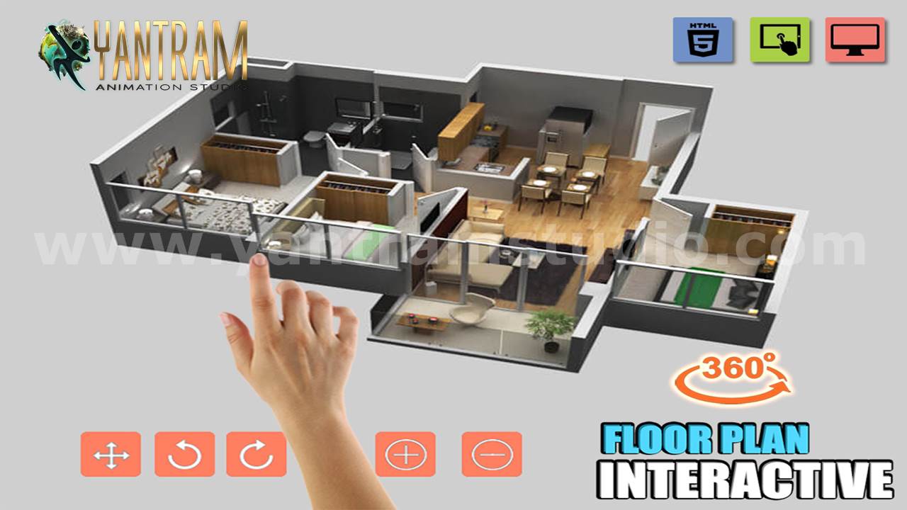 Extraordinary Interactive Residential House 3D Virtual Floor Plan Design by Yantram 3d Floor Plan Creator, Istanbul – Turkey