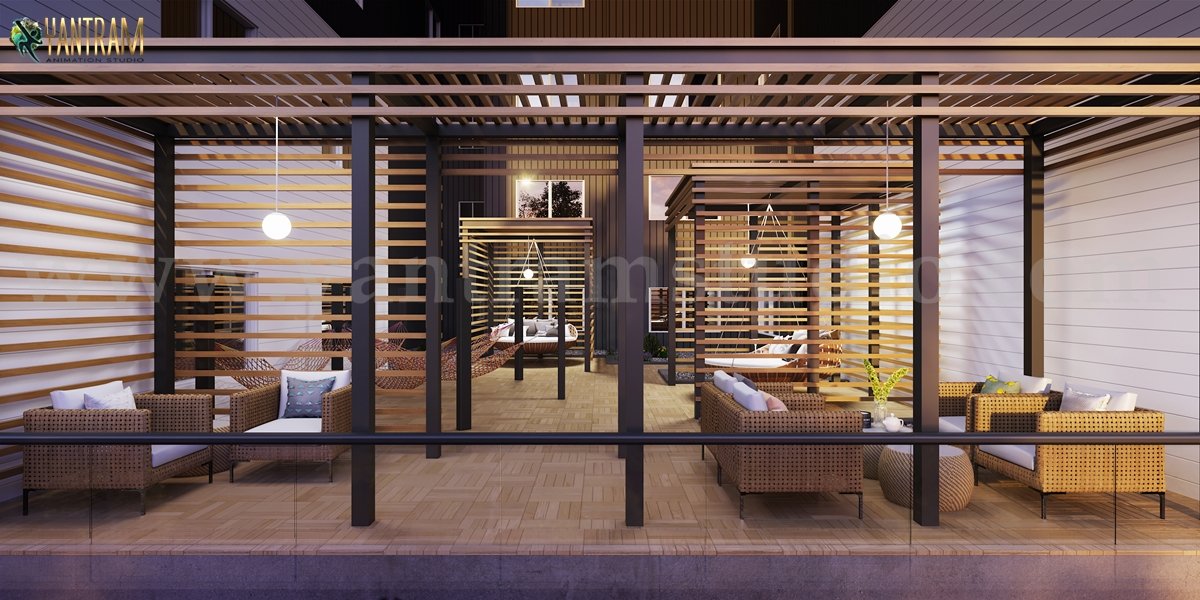 Balcony Community Apartment by 3d interior rendering company New York
