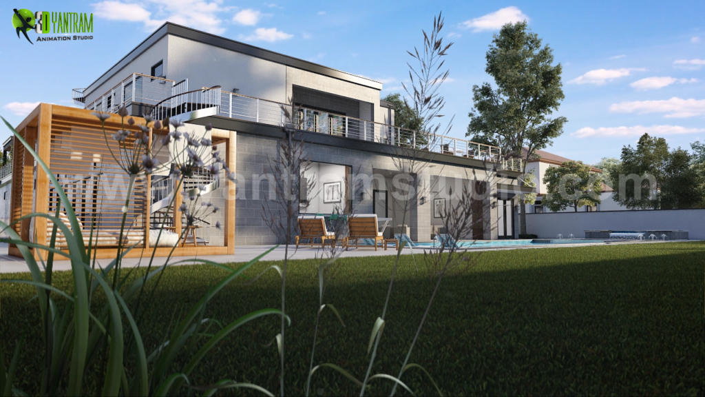 Modern 3D Exterior Villa Rendering Developed 3d architectural visualization Rome – Italy
