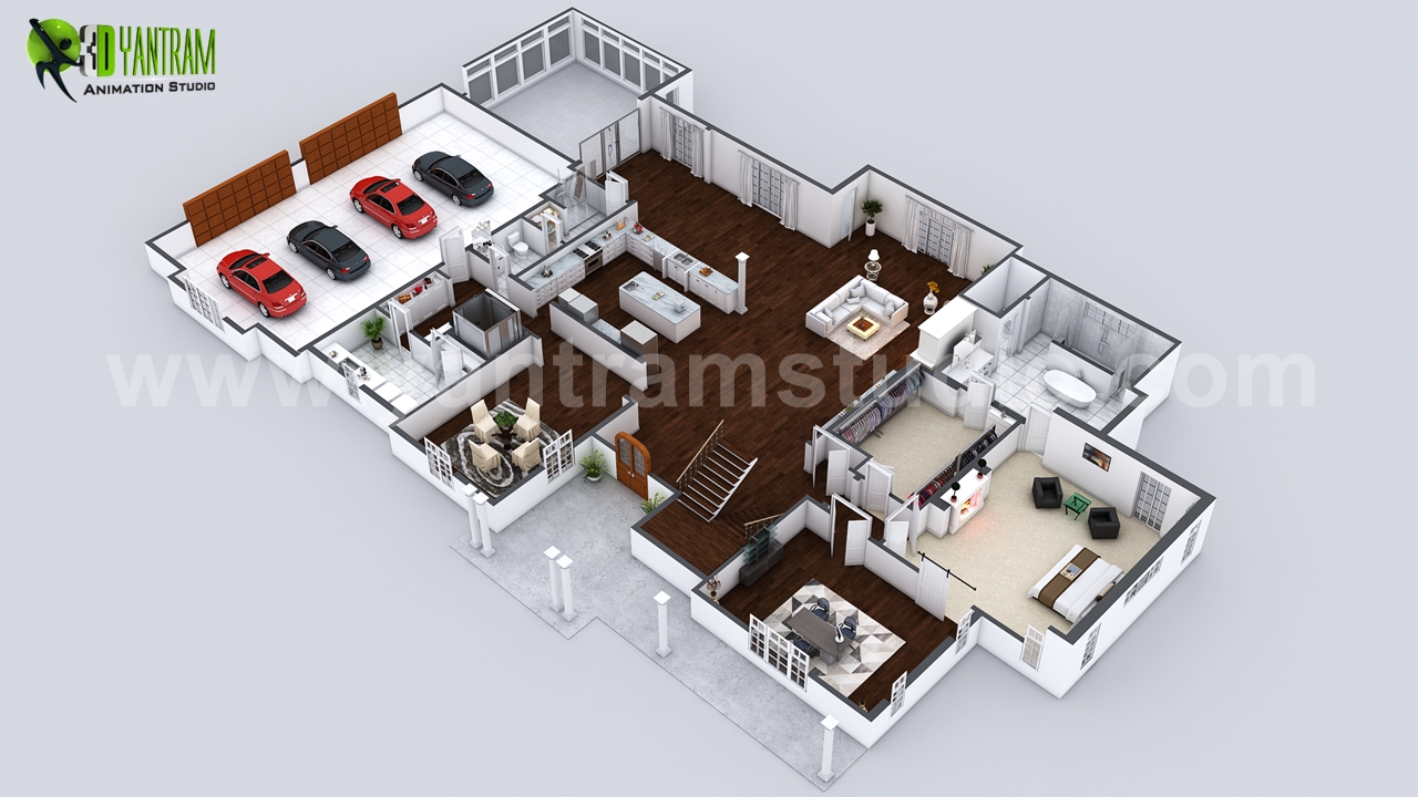 Beautiful Modern Home Virtual Floor Plan Developed of 3d floor design