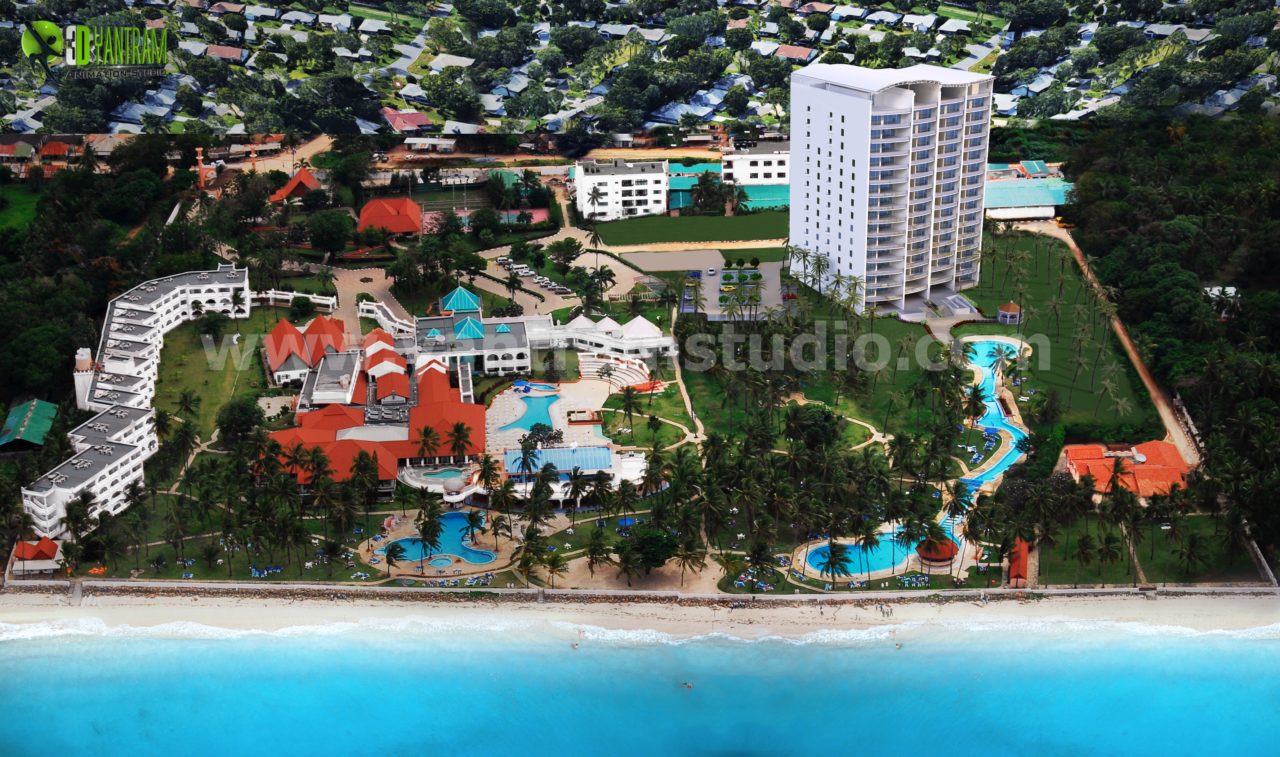 3D Visualization with Drone Image by Yantram architectural rendering service – Kenya