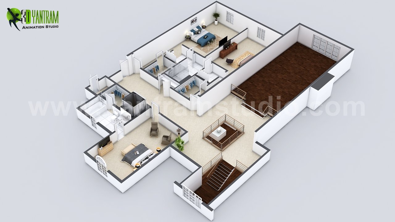 Beautiful Modern Home Virtual Floor Plan Developed of 3d floor design