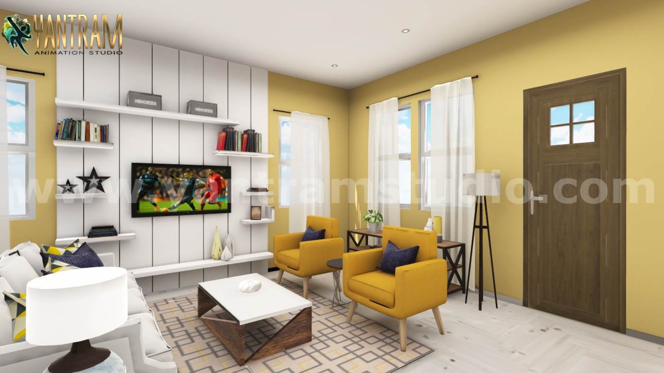 3D Interior Kitchen & Living room Design of Virtual Reality Real Estate Companies of 3d interior rendering company , Malta – Europe