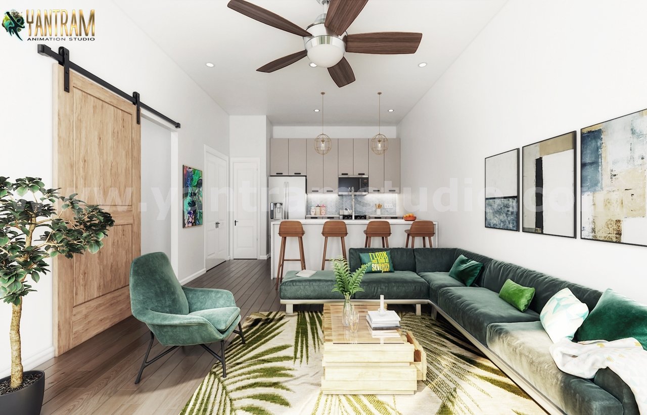 3d interior design of living room