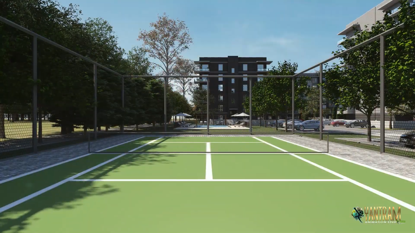 architectural_presentation_video_residential_apartment_lawn