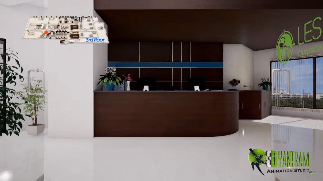 hospital reception area idea view rendering