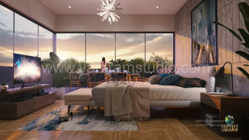 architectural-presentation-video-of-farm-house-bedroom