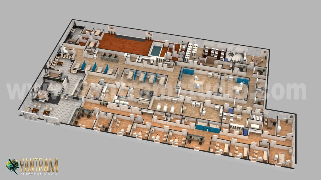 office floor plan layout 3d