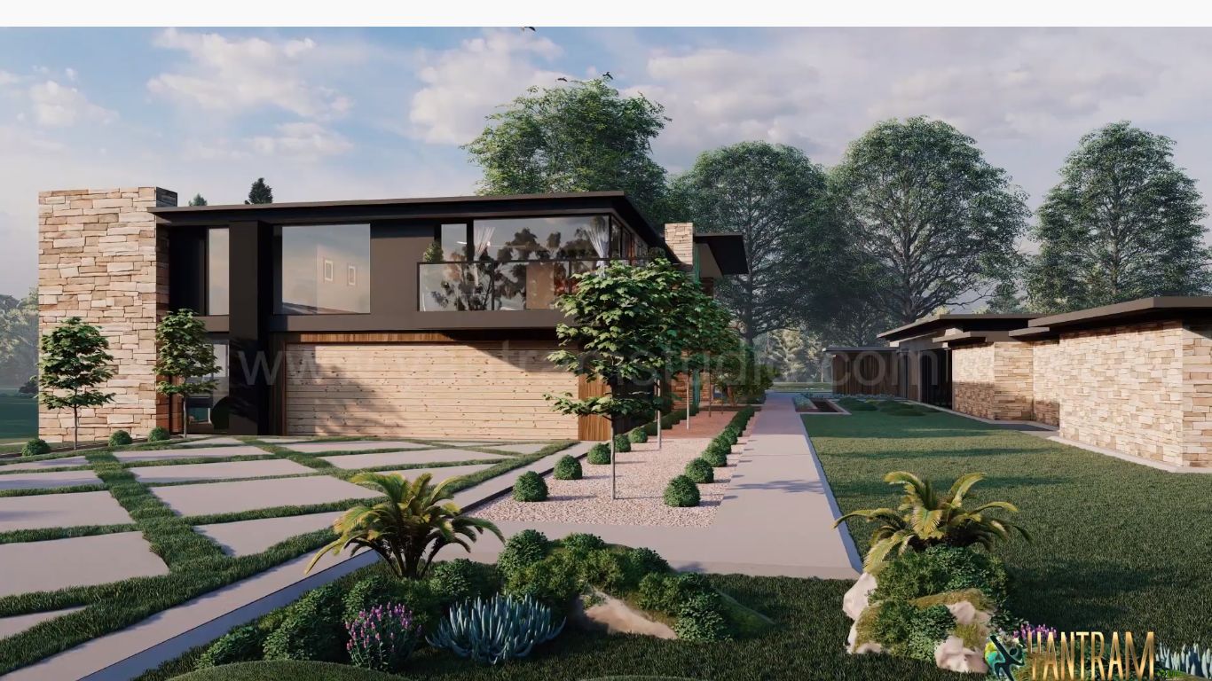 3D exterior rendering services of Swinfen Villa by architectural design studio, Miami, Florida