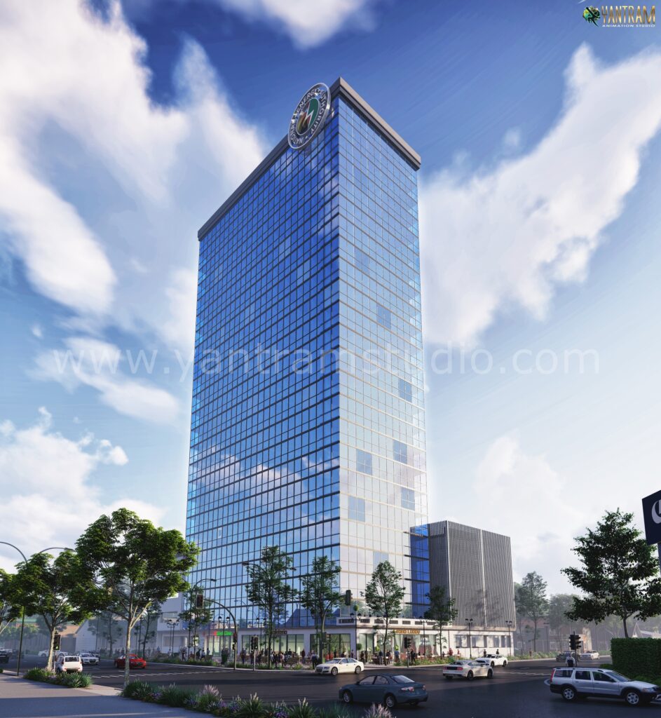 architectural, rendering, studio, animation, visualization, services, design, Idea, view, exterior, commercial, Hi rise, supermarket, shopping mall, hotel, Perspective, landscape, front side, firms, modeling