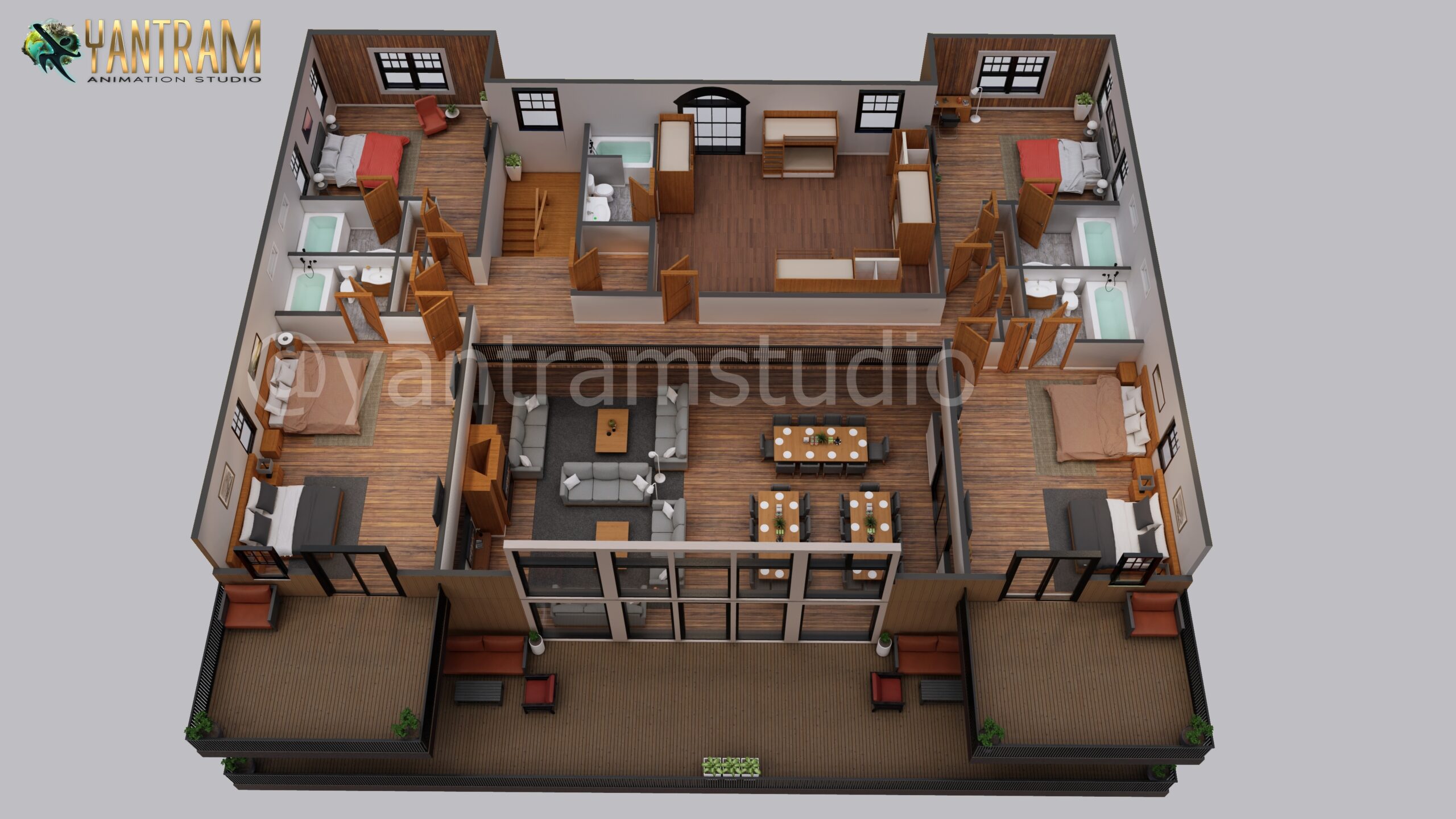 3D Floor Plan Design services for a shared house in California