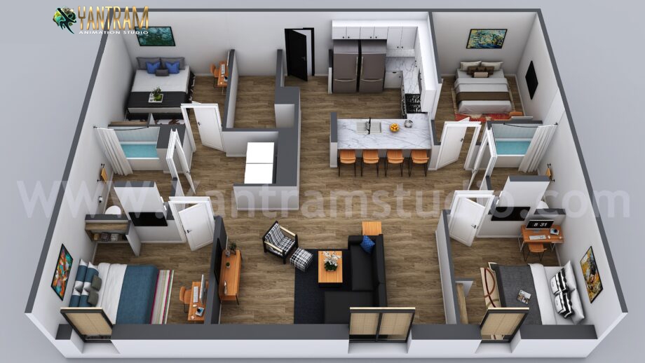 3D Floor Plan Services for a Visionary House in Indianapolis