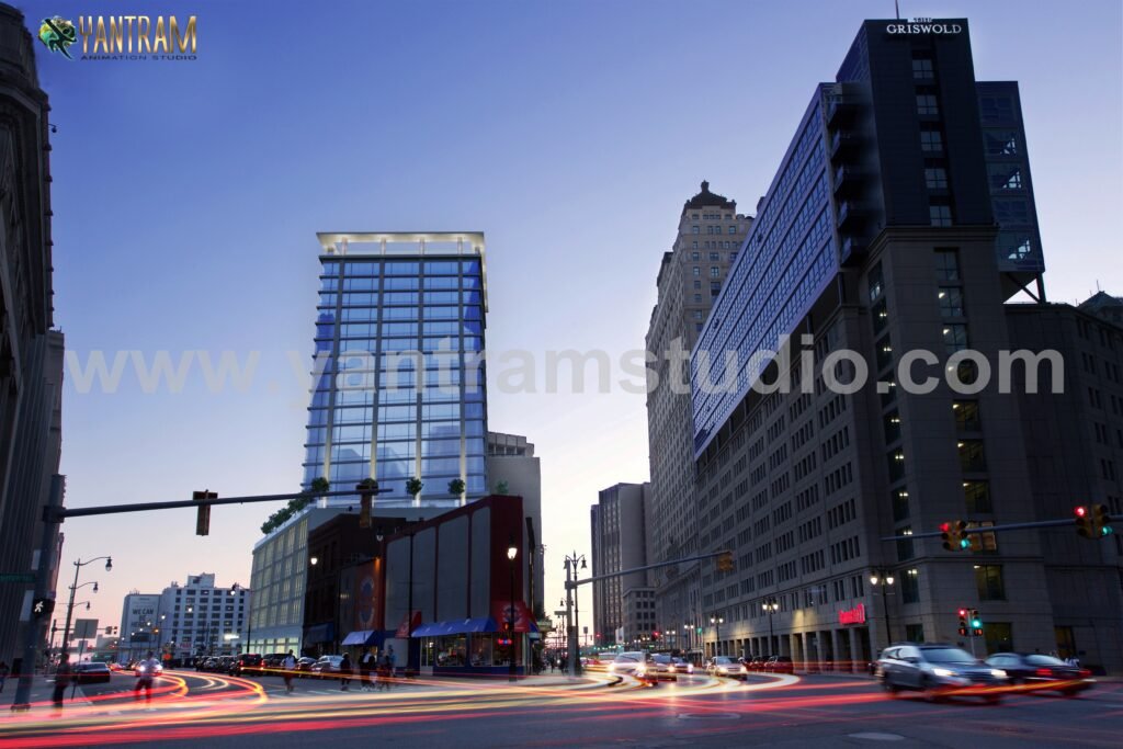 hi rise commercial building 3D Architectural Modelling Services - 3d architectural visualization studio in Los Angeles, California, USA