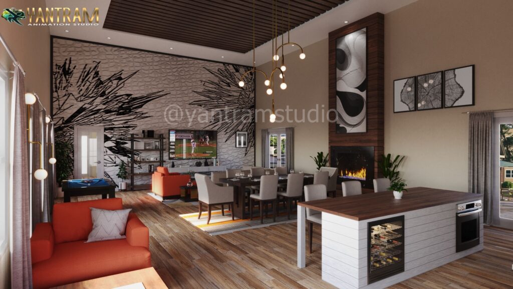 architectural, rendering, studio, animation, visualization, services, design, Idea, 3D, Interior, view, Classic, designers, Modern, living room, dining area, residential, house, home, apartment