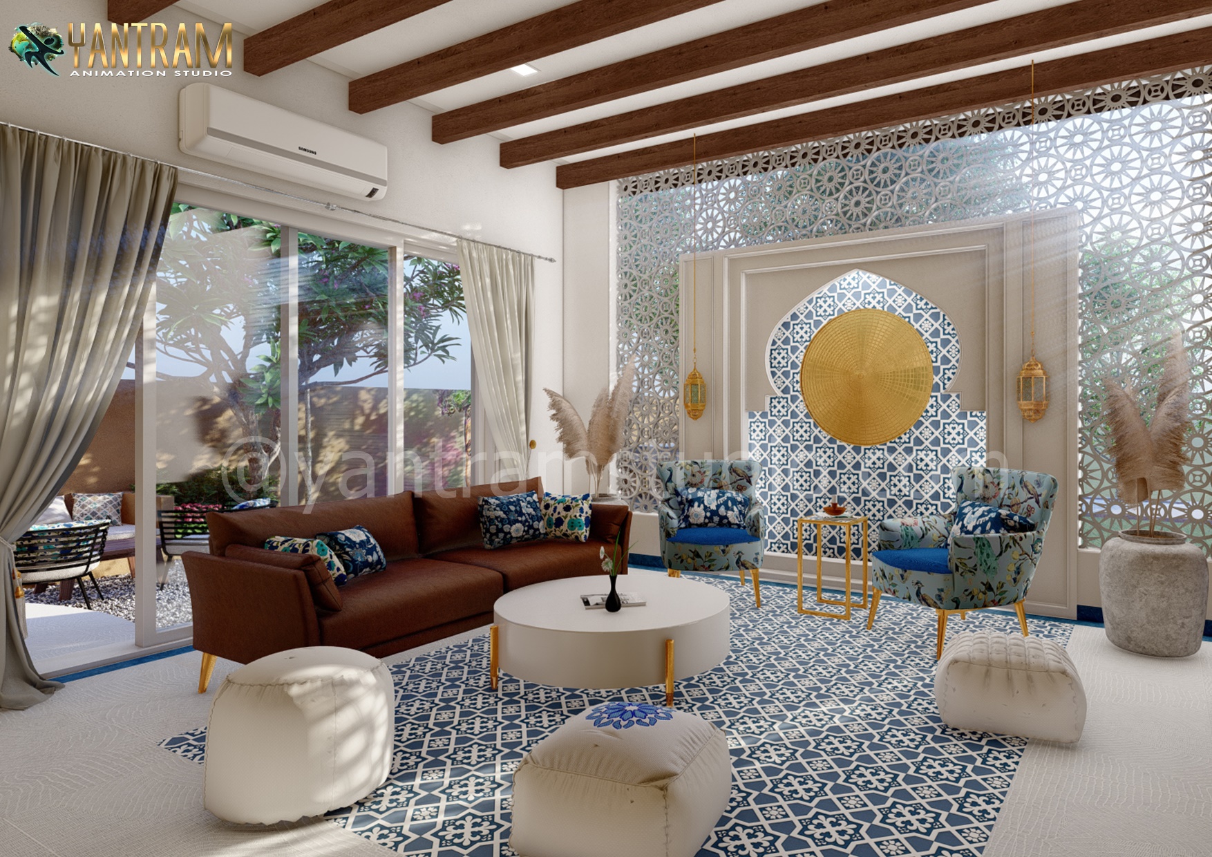 3d interior rendering services hotel resort bedroom design Studio lilodhyan