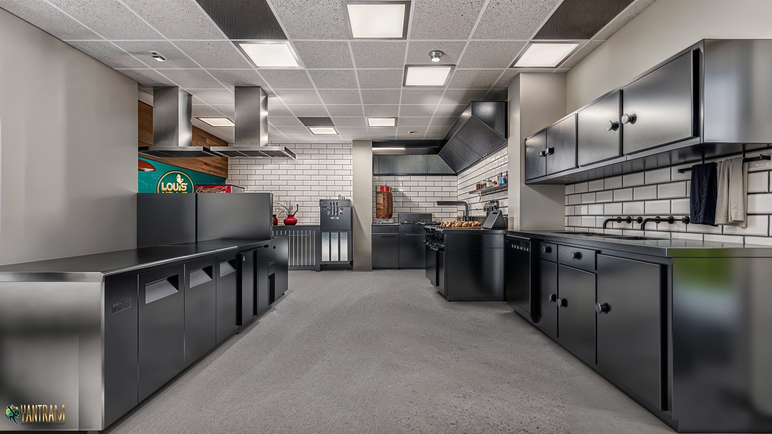 Cluck & Layout Optimizing Kitchen Efficiency for Chicken Shops with 3D Interior Design