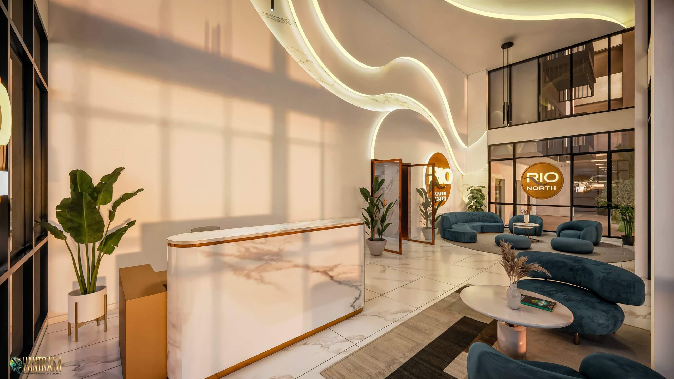 Elevate Your Space Captivating 3D Interior Rendering for Elegant Lobby Designs