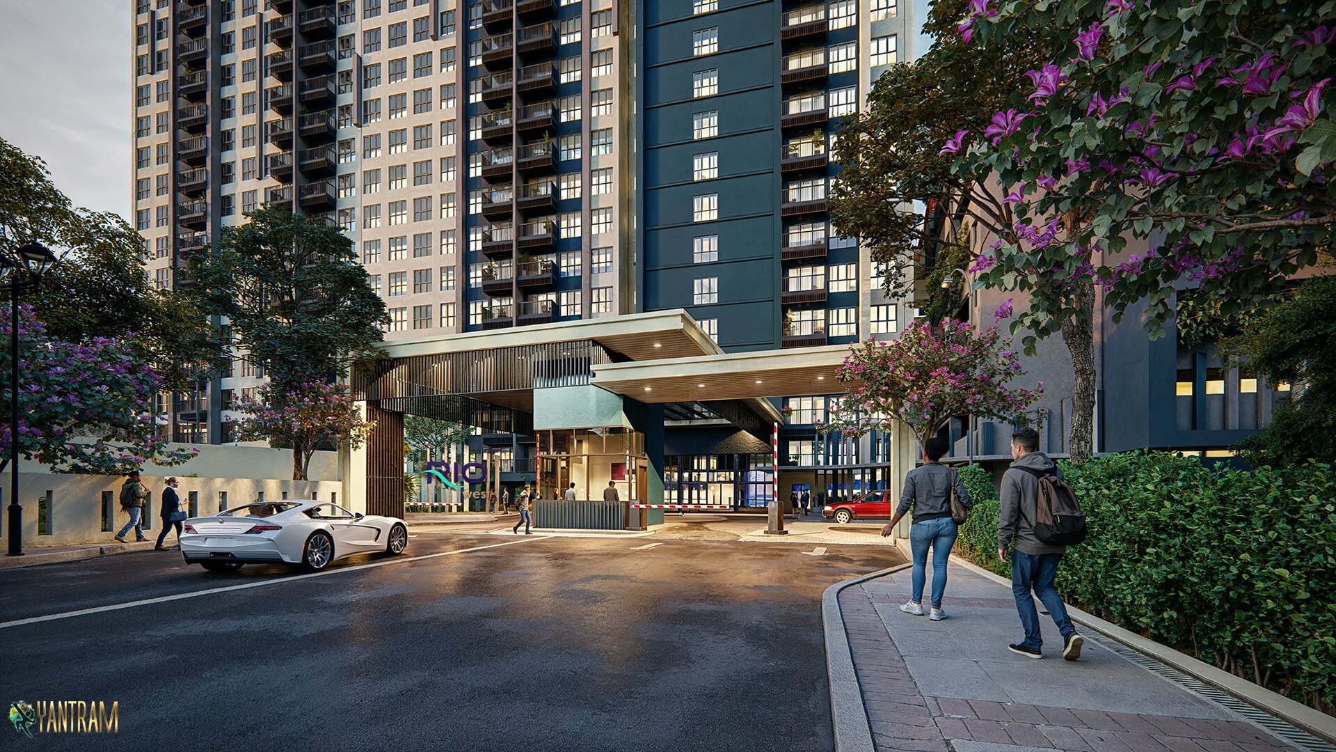 Elevating Urban Spaces 3D Architectural Rendering for High Rise Building Entryways & Parking