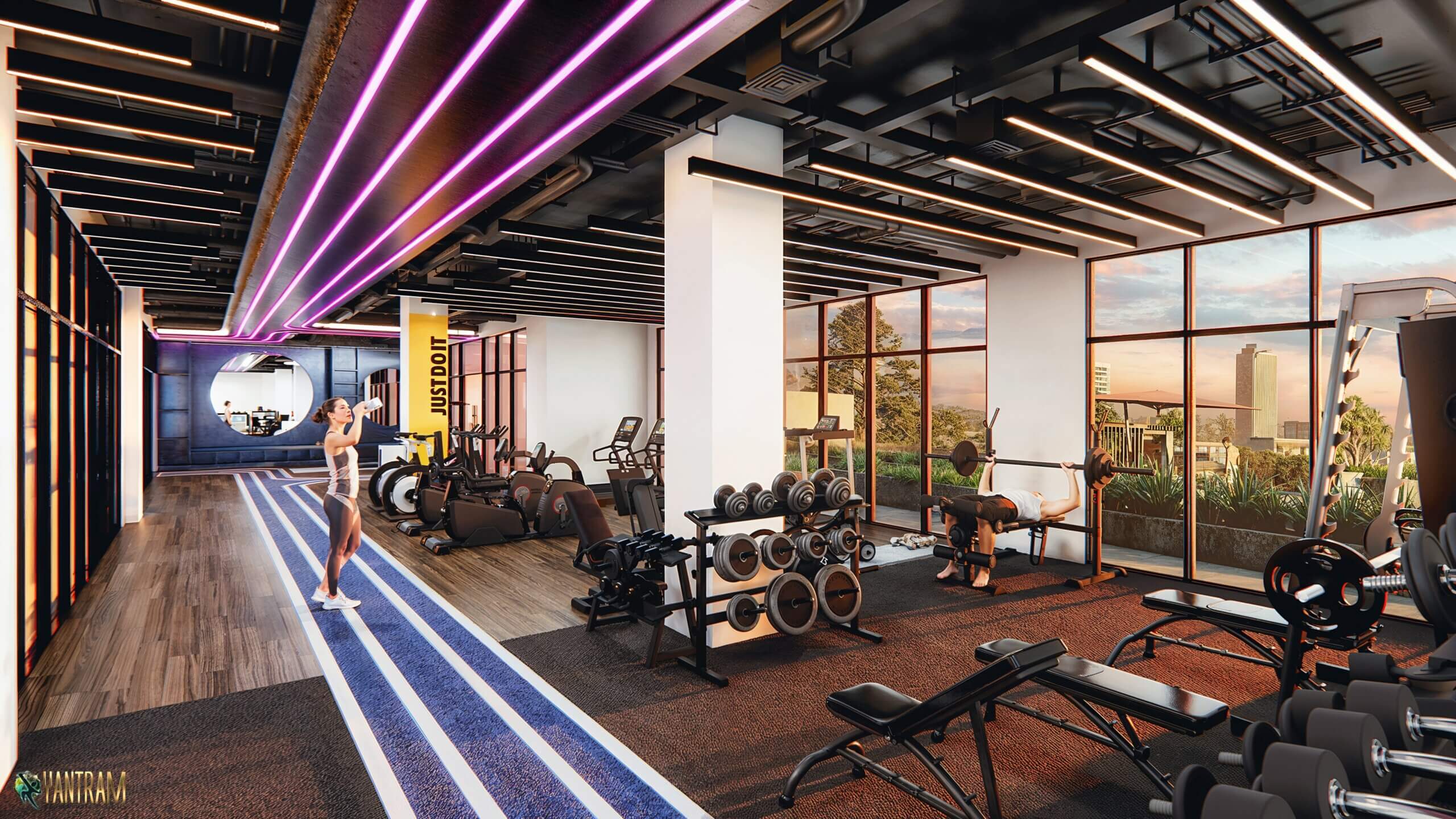 Transform Your Space Stunning 3D Interior Rendering for Innovative Gym Designs