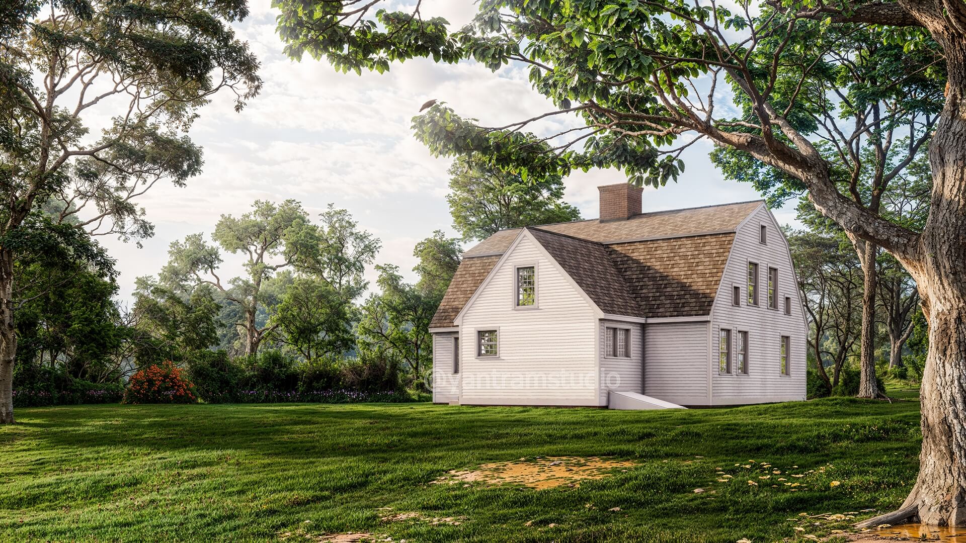 3D Architectural Visualization for Barn House Exteriors Perfecting Design and Plantation Details