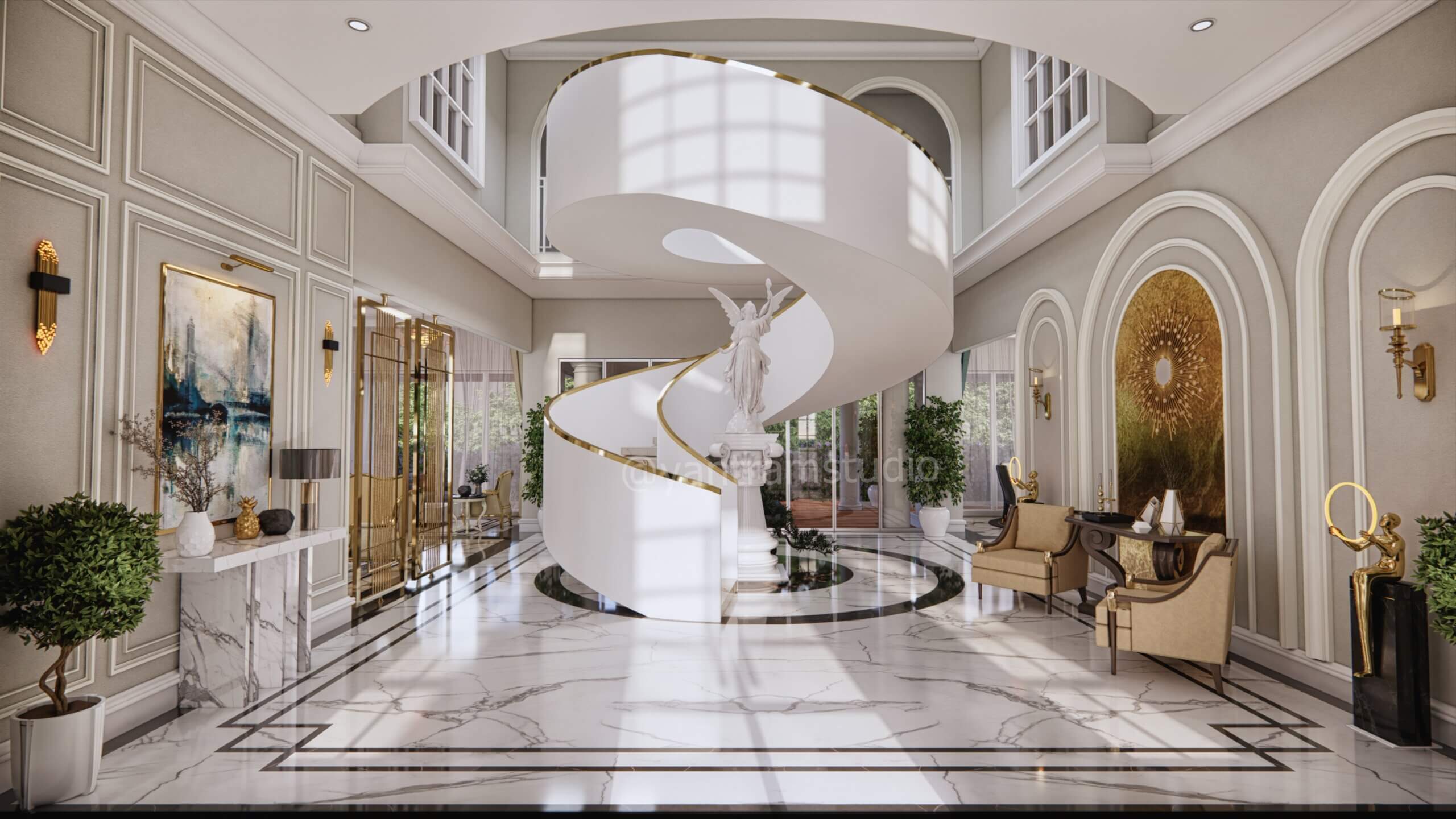 Modern Entryway Designs Brought to Life with 3D Interior Visualization