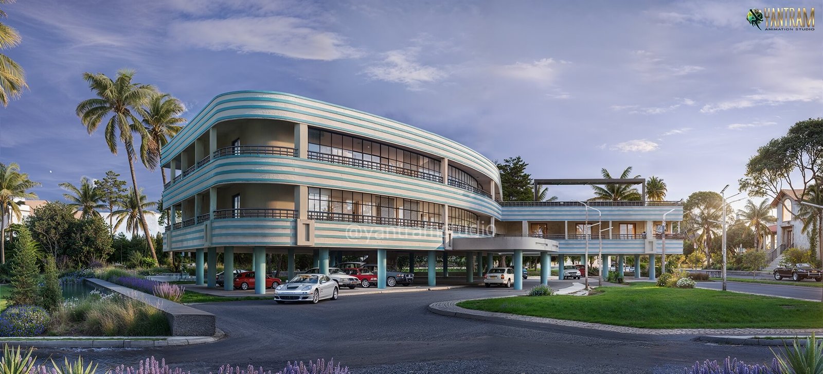 Curved Commercial Office Exterior