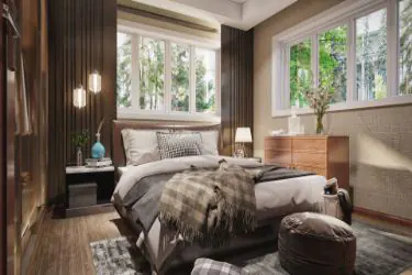 Home house villa condominium apartment 3d bungalow interior rendering bedroom studio Design view Idea