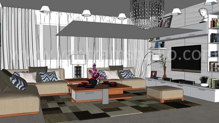 SketchUp 3d rendering interior design