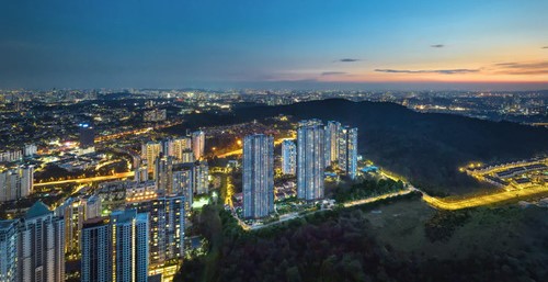 night view condominium apartment exterior Bird Arial landscape company companies firms architectural rendering studio animation visualization services 1024x733.png (1)