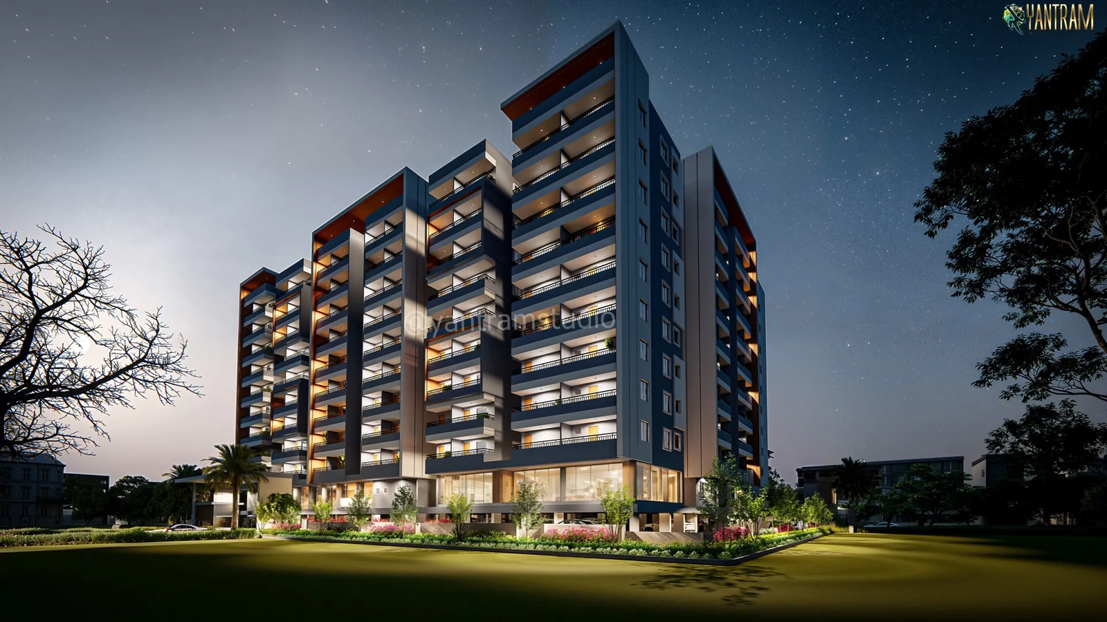 Stunning Balcony Views by 3D Exterior Visualization Companies for Modern Apartment.jpg