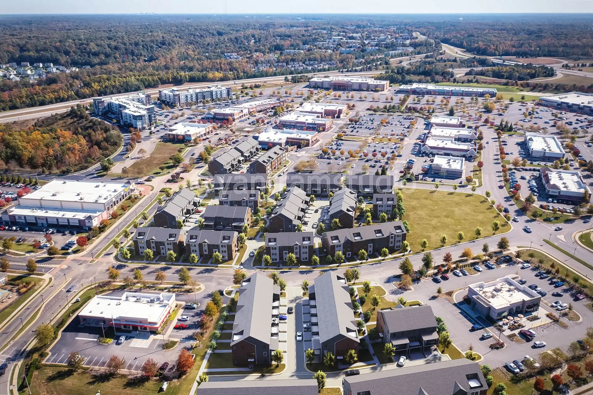 3d architectural rendering company service birdview township studio day view.jpg