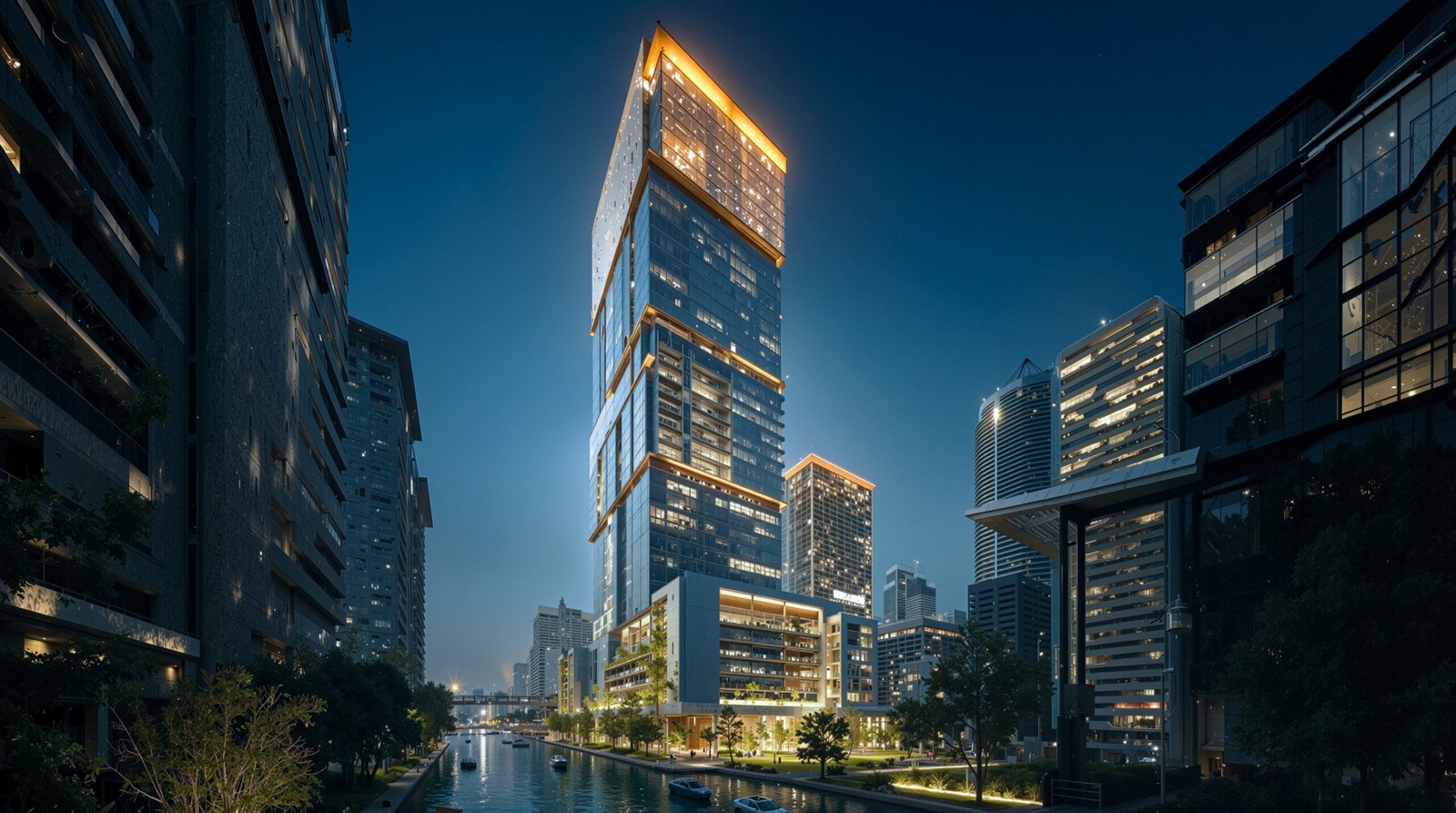 3D Exterior Rendering Dubai – High-Rise Tower Architectural Visualization by Yantram Studio