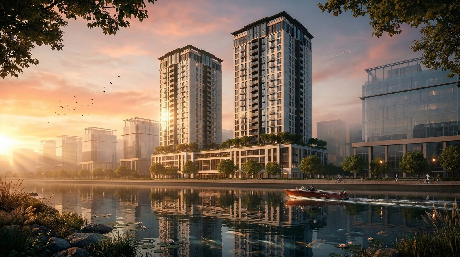 3D Exterior Rendering Twin Towers