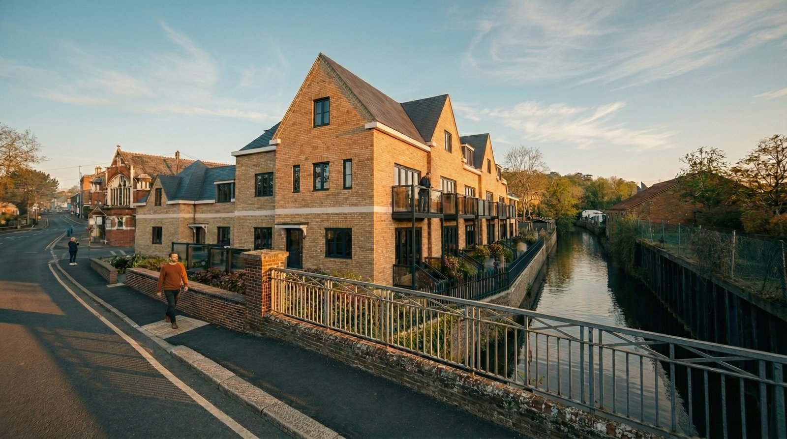 Exterior 3D Rendering Singapore Canal Side Townhouses