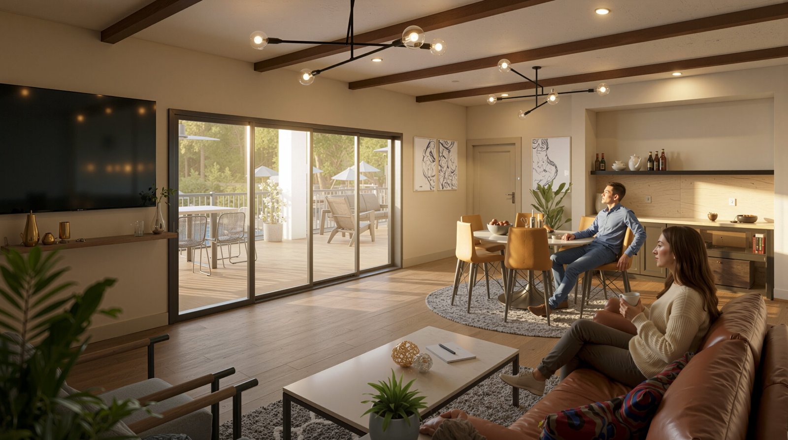 Luxury Restaurant Interior 3D Rendering Munich Germany