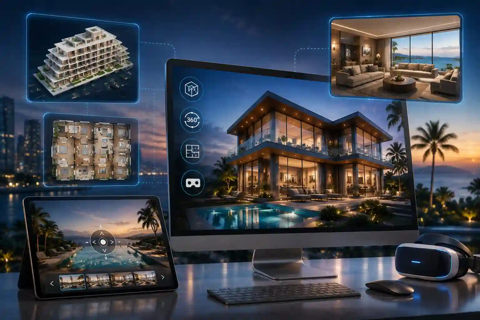 Interactive real estate website design by Yantram showing a luxury property microsite with clickable floor plans and unit views
