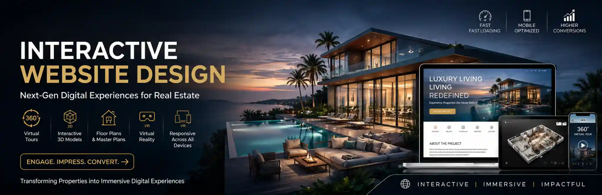 Interactive property website design for a luxury real estate project by Yantram Studio