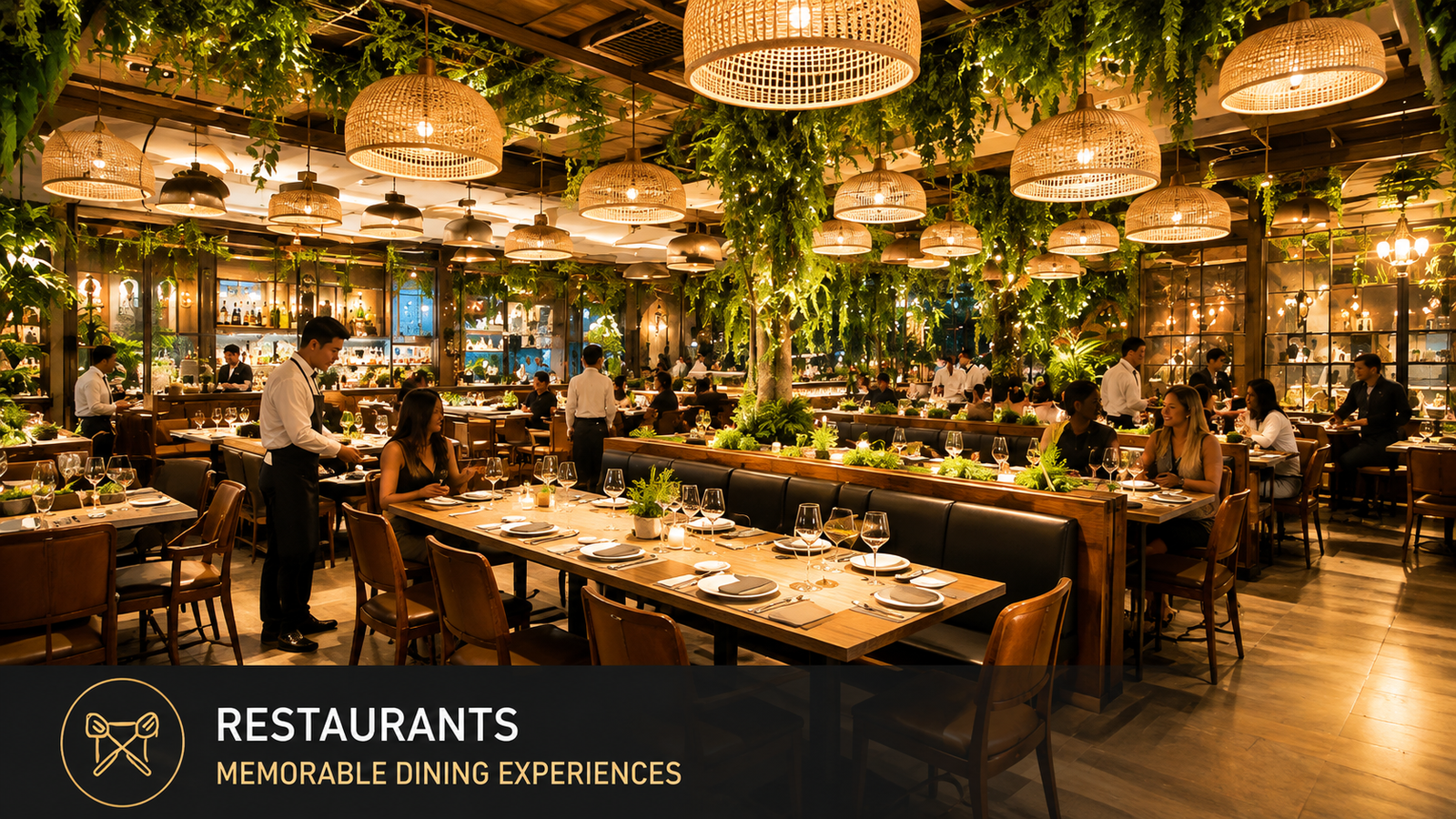 Luxury restaurant interior 3D walkthrough