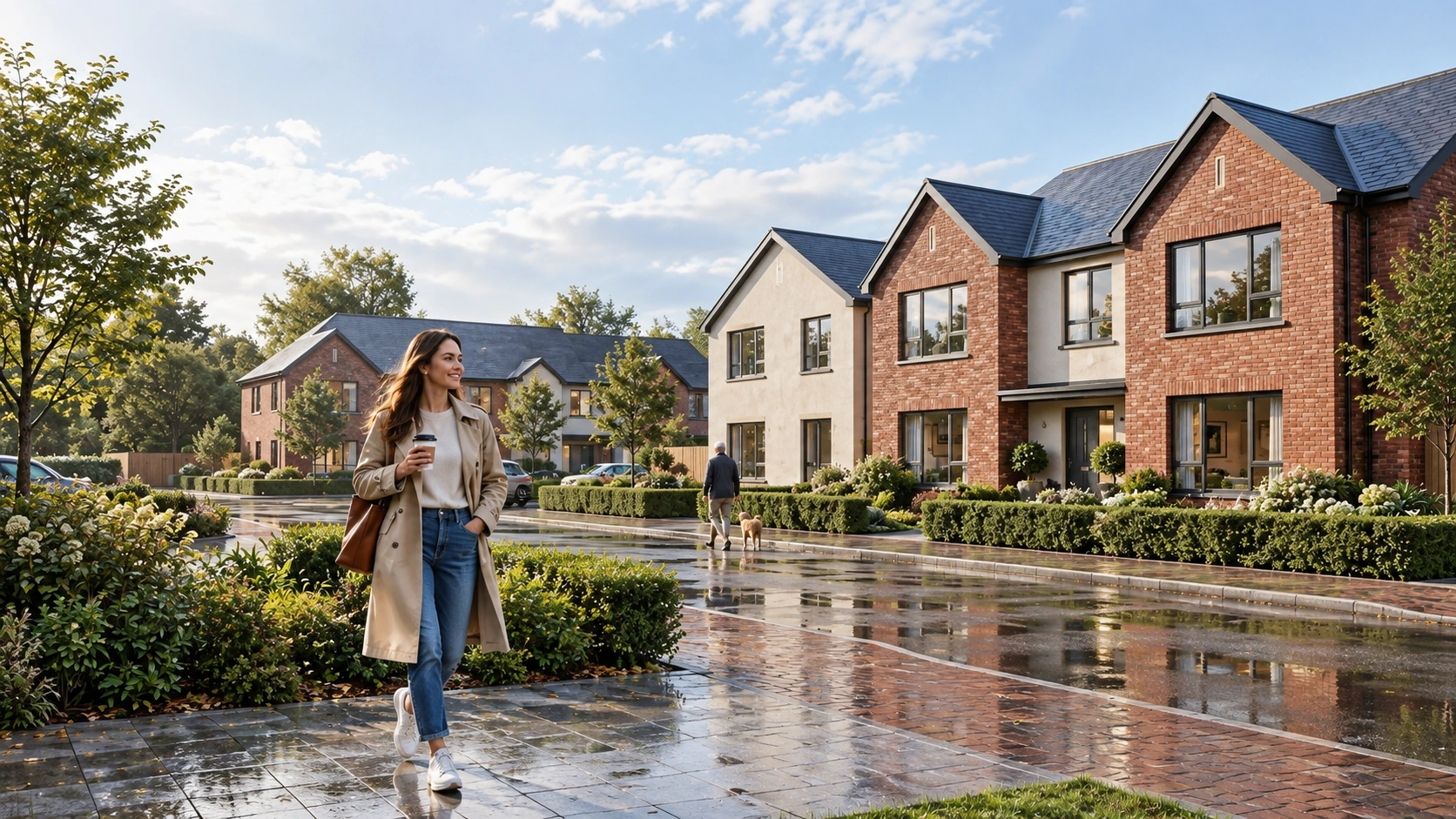 Residential development 3d rendering showing modern housing units — Architectural 3D Floor Plan Services