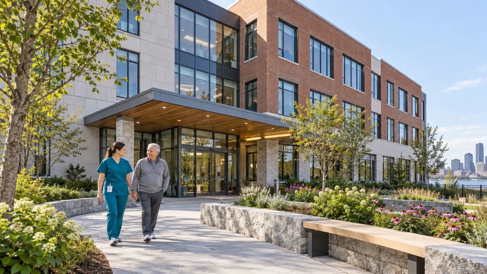 Boston healthcare clinic exterior 3d rendering — France 3D Rendering Studio
